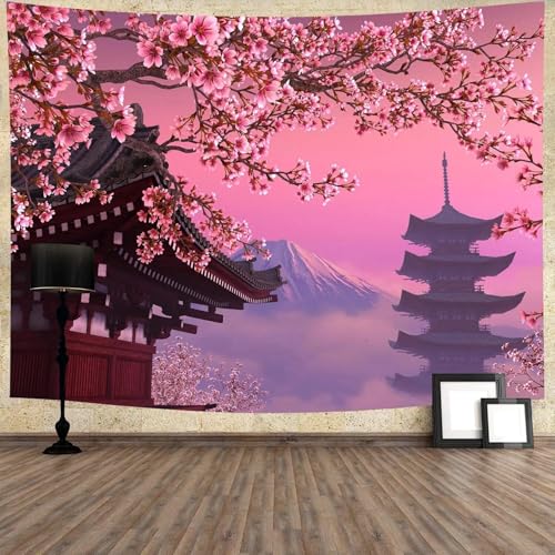 Pechiwuo Japan Wandteppich Tempel Wandbehang Japan Wandtuch Aesthetic mit Muster Wandteppiche 3D Tapisserie Tapestry für Schlafzimmer Wohnzimmer Wohnheim Deko 200 x 180 cm F1756 von Pechiwuo