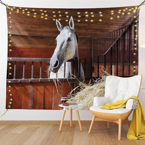 Pechiwuo Pferd Wandteppich Tier Wandbehang Pferd Wandtuch Aesthetic mit Muster Wandteppiche 3D Tapisserie Tapestry für Schlafzimmer Wohnzimmer Wohnheim Deko 200 x 180 cm F156 von Pechiwuo