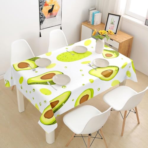 Pechiwuo Tischdecke Outdoor Avocado Wetterfest Tischdecke Abwaschbar 3D Früchte Tischdecken Polyester Wasserdicht Tischwäsche für Garten Küche Picknick Party, 130x160 cm 4855v von Pechiwuo
