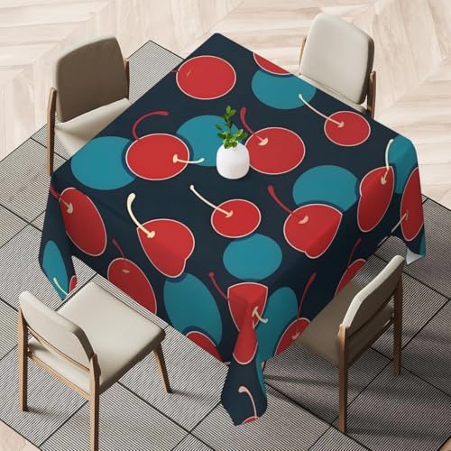 Pechiwuo Tischdecke Outdoor Früchte Wetterfest Tischdecke Abwaschbar 3D Kirsche Tischdecken Polyester Wasserdicht Tischwäsche für Küche Garten Party Biertisch, 140x200 cm 3894v von Pechiwuo