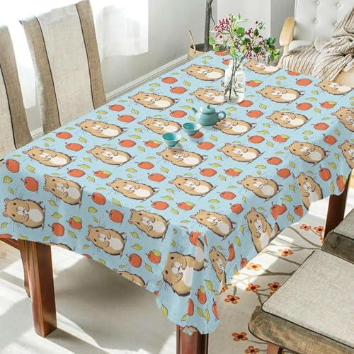Pechiwuo Tischdecke Outdoor Hamster Wetterfest Tischdecke Abwaschbar 3D Meerschweinchen Tischdecken Polyester Wasserdicht Tischwäsche für Küche Garten Party Biertisch, 100x100 cm 5528v von Pechiwuo