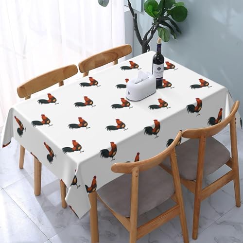 Pechiwuo Tischdecke Outdoor Huhn Wetterfest Tischdecke Abwaschbar 3D Huhn Tischdecken Polyester Wasserdicht Tischwäsche für Küche Garten Party Biertisch, 140x200 cm 5325v von Pechiwuo