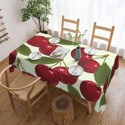 Pechiwuo Tischdecke Outdoor Kirsche Wetterfest Tischdecke Abwaschbar 3D Obst Tischdecken Polyester Wasserdicht Tischwäsche für Garten Küche Party Biertisch, 140x140 cm 4604v von Pechiwuo