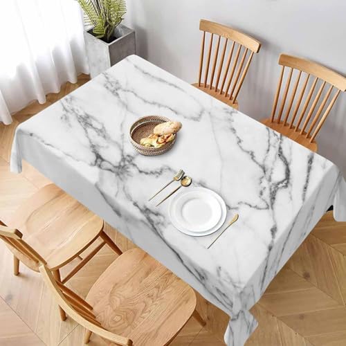 Pechiwuo Tischdecke Outdoor Marmor Wetterfest Tischdecke Abwaschbar 3D Marmor Tischdecken Polyester Wasserdicht Tischwäsche für Garten Küche Picknick Party, 130x160 cm 5413v von Pechiwuo