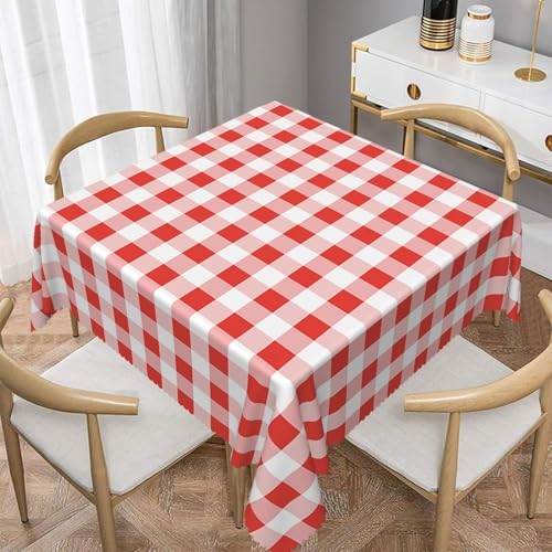 Pechiwuo Tischdecke Outdoor Schachbrett Wetterfest Tischdecke Abwaschbar 3D Gitter Tischdecken Polyester Wasserdicht Tischwäsche für Garten Küche Party Biertisch, 140x140 cm 356p von Pechiwuo