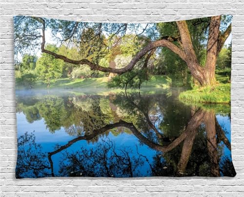 Pechiwuo Wald Wandteppich Seeblick Wandbehang Ländlich Wandtuch Aesthetic mit Muster Wandteppiche 3D Tapisserie Tapestry für Schlafzimmer Wohnzimmer Wohnheim Deko 200 x 180 cm E1246 von Pechiwuo