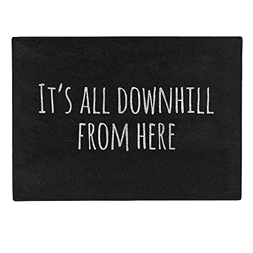 Pechkeks Misfortune Cookies Doormat ''It's all downhill'', 70 x 50 cm, black von Pechkeks