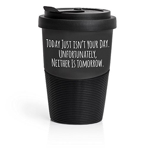 Pechkeks Misfortune Cookies 41031 Travel Mug "TODAY ISN´T YOUR DAY" Coffee to go Mug, made of high-quality porcelain incl. Rubber sheath "Made in EU" von Pechkeks