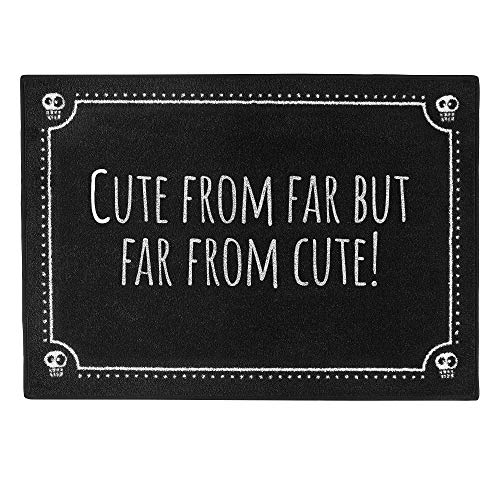 Pechkeks Misfortune Cookies Doormat ''Cute from far'', 70 x 50 cm, Black von Pechkeks