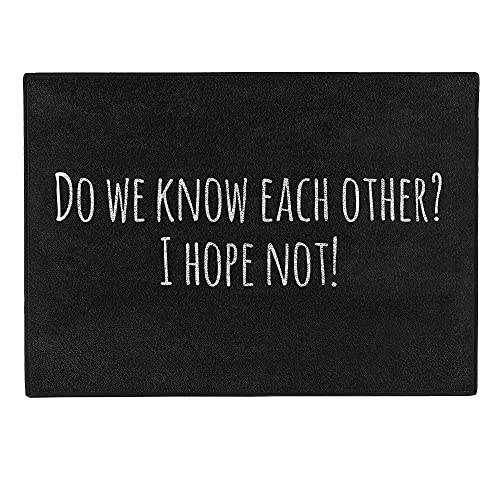 Pechkeks Misfortune Cookies Doormat ''Do we know each other?'', 70 x 50 cm, black von Pechkeks