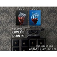 Kunstdruck Set Herz Aus Glas - Signierter Kunstdruck von PeculiarlyAshley