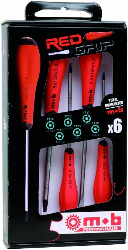 Peddinghaus Schraubendreher-Satz TORX 10 15 10 25 27 30 Redgrip 6-teilig von Peddinghaus