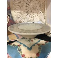 Vintage Anker Hocking Milchglas Starburst Tortenplatte Sockel von PeddlerFolks