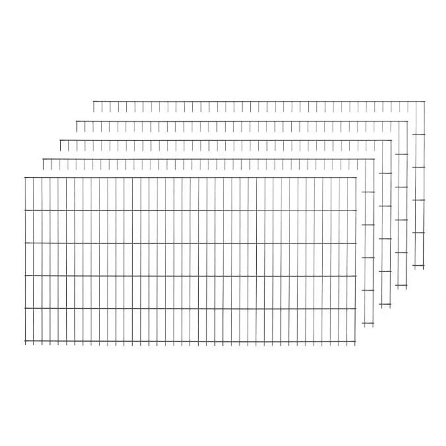 Einzelstabmattenzaun-Set Anthrazit 10 Stück je 75 cm x 200 cm von Peddy Shield