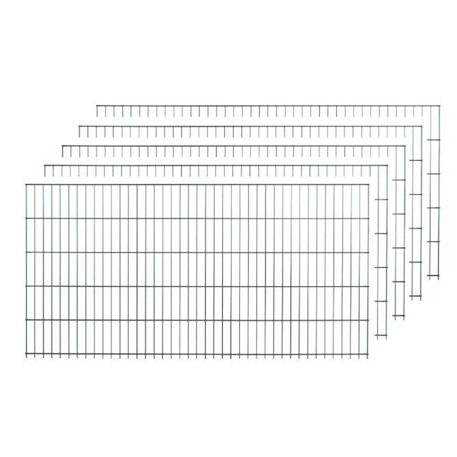 Einzelstabmattenzaun-Set Grün 10 Stück je 125 cm x 200 cm von Peddy Shield