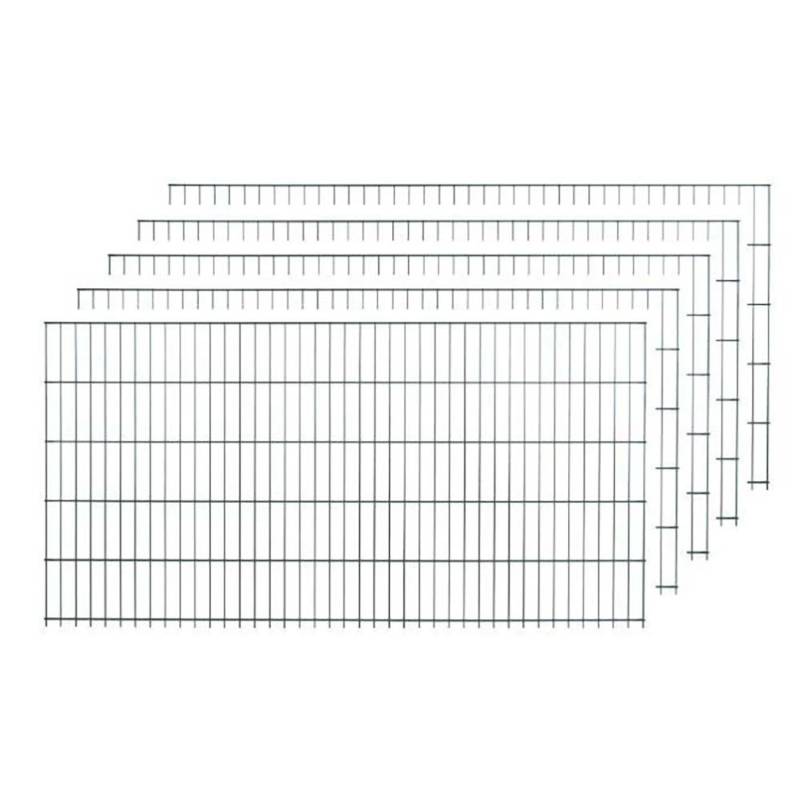 Einzelstabmattenzaun-Set Grün 10 Stück je 75 cm x 200 cm von Peddy Shield