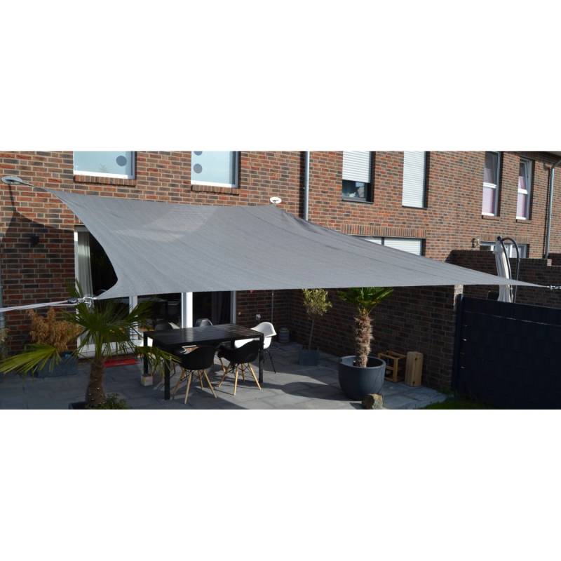 Floracord Vierecksonnensegel HDPE Grau 400 cm x 500 cm von Peddy Shield