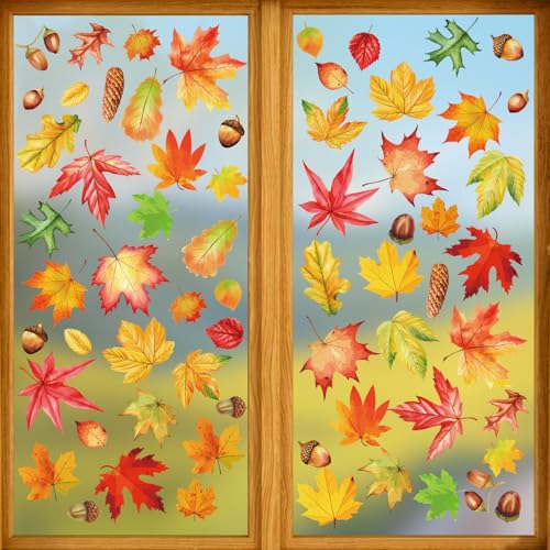 Herbstblätter-Fensteraufkleber für Glasfenster, 66 Stück, Herbst-Ahornblätter, , Fensteraufkleber, Herbstaufkleber für Büro, Zuhause, Klassenzimmer, Herbstfensterdekorationen Herbstblätter-Fensteraufkleber für Glasfenster, 66 Stück, Herbst-Ahornblätter, , Fensteraufkleber, Herbstaufkleber für Büro, Zuhause, Klassenzimmer, Herbstfensterdekorationen von Pedel