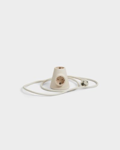Pedestal Power Base 2 Fach Steckdose (Beige) | Stilvolle Design mit Doppelstecker für Steckdose | Mehrfachsteckdose mit Magnetfuß | Multisteckdose in exklusivem, hochwertigem Design von Pedestal