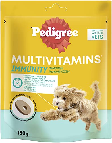Pedigree Hundesnacks Multivitamins Immunsystem - 30 weiche Hundeleckerlis, 180g - Supplements zur Unterstützung des Immunsystems, einfache Fütterung (Packung mit 3) von Pedigree