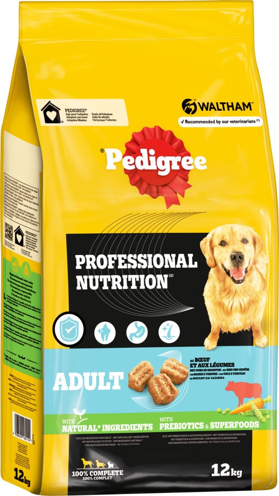 Pedigree Professional Nutrition Hundetrockenfutter Adult 12 kg Rind & Gemüse von Pedigree