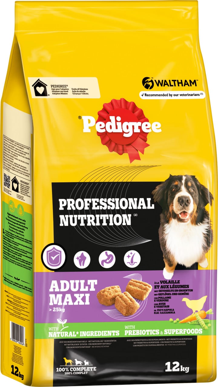 Pedigree Professional Nutrition Maxi Hundetrockenfutter Adult 12 kg Geflügel & Gemüse von Pedigree