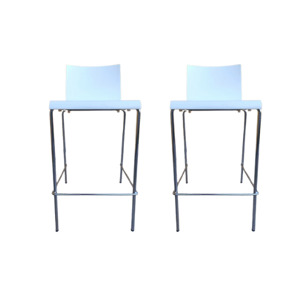 2er-Set Kuadra 1302 Barhocker weiß, Pedrali von Pedrali