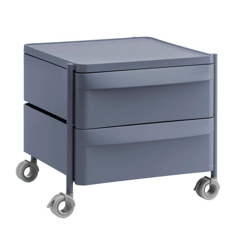 Pedrali - Boxie BXL 2C Rollcontainer H 46cm - blau/HxBxT 46x53x51.5cm/Gestell Stahl pulverbeschichtet blau von Pedrali