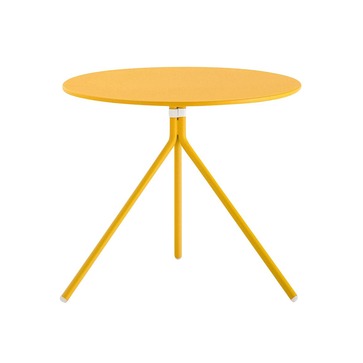 Pedrali - Nolita 5453 H480 Gartentisch rund H 49cm - gelb/lackiert/H 49cm/ Tischplatte Ø60cm/klappbar von Pedrali
