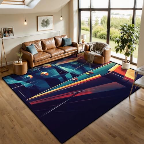 Teppich für Billard, Ball, Pool, Snooker, Billard, Tischbälle, geometrische Linien, waschbar, 3 x 4,3 m, rutschfeste Outdoor-Teppiche, weiche Matten für Schlafzimmer, Küche, Wohnzimmer, Heimdekoration Teppich für Billard, Ball, Pool, Snooker, Billard, Tischbälle, geometrische Linien, waschbar, 3 x 4,3 m, rutschfeste Outdoor-Teppiche, weiche Matten für Schlafzimmer, Küche, Wohnzimmer, Heimdekoration von PeeNoke