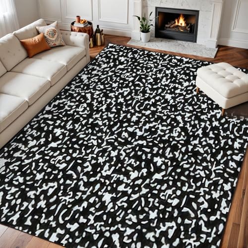 Waschbarer Teppich für Wohnzimmer, Bucheinband, nahtloses Muster, abstraktes Design, schwarzer Teppich für Esszimmer, weiche Gummi-Rückseite, rutschfeste Teppiche für Schlafzimmer, Büro, 20,3 x 25,4 Waschbarer Teppich für Wohnzimmer, Bucheinband, nahtloses Muster, abstraktes Design, schwarzer Teppich für Esszimmer, weiche Gummi-Rückseite, rutschfeste Teppiche für Schlafzimmer, Büro, 20,3 x 25,4 von PeeNoke