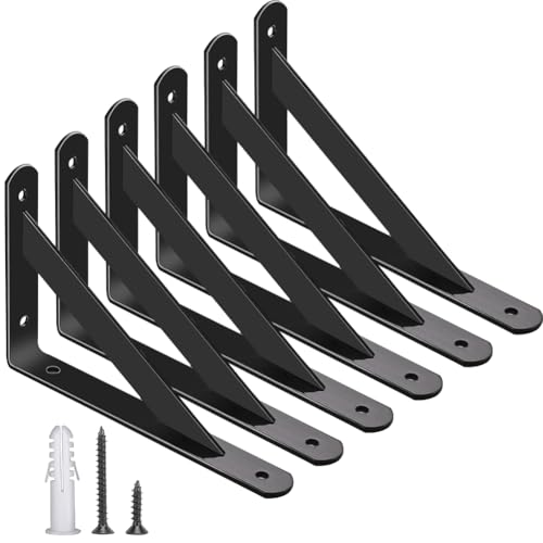 6 Stück Wandregal Halterung,250 * 160mm Dreieckige Regalhalterungen,Schwarzes Metall Regalhalterungen,Schwerlastträger Gute Tragfähigkeit Für Zuhause,Küche,Büro,Schreibtisch,Wand 6 Stück Wandregal Halterung,250 * 160mm Dreieckige Regalhalterungen,Schwarzes Metall Regalhalterungen,Schwerlastträger Gute Tragfähigkeit Für Zuhause,Küche,Büro,Schreibtisch,Wand von Peelanmall