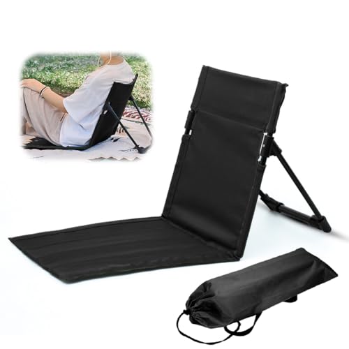 Bodenstuhl outdoor, Bodenstuhl mit Rückenlehne – Faltbarer Strandsitz & Bodenliege Outdoor – Klappstuhl für Camping, Picknick, Rucksackreisen – Tragbarer Bodenstuhl, Strandsitz mit Rückenlehne von Peelanmall
