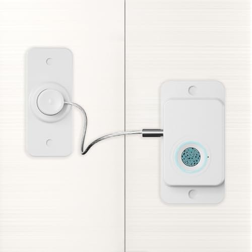 Fingerabdruck Schloss,Kühlschrank Schloss mit Touchscreen-Tastatur,Ohne Bohren Kühlschrankschloss,Smartes Türschloss,Kindersicherung Fenster für Schrank,Schublade,Kühlschrank (weiß) von Peelanmall