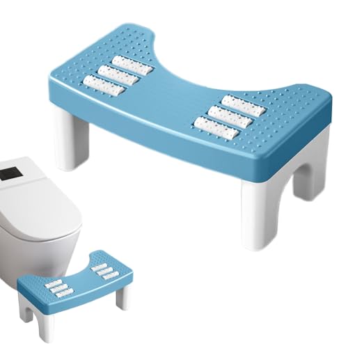 Toilettenhocker Ergonomie Toilettenhocker Erwachsene rutschfest Wissenschaftliche Darmberuhigende Höhe Verhindert Hämorrhoiden,Verstopfung, Blähungen usw. (Blau) von Peelanmall