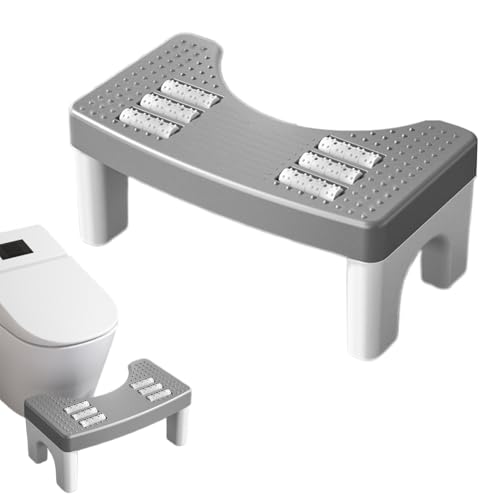 Toilettenhocker Ergonomie Toilettenhocker Erwachsene rutschfest Wissenschaftliche Darmberuhigende Höhe Verhindert Hämorrhoiden,Verstopfung, Blähungen usw. (Grau) von Peelanmall