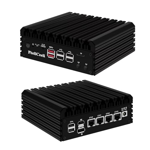PeeliCeeli 2025 N150 Lüfterlos Mini PC, OPNsense Firewall Appliance DDR5 16GB RAM 512GB SSD, 4X i226-V 2.5GbE LAN Ports, Büro Micro Desktop PC Win 11 Pro, Dual 4K HD+DP, TF Slot PeeliCeeli 2025 N150 Lüfterlos Mini PC, OPNsense Firewall Appliance DDR5 16GB RAM 512GB SSD, 4X i226-V 2.5GbE LAN Ports, Büro Micro Desktop PC Win 11 Pro, Dual 4K HD+DP, TF Slot von PeeliCeeli