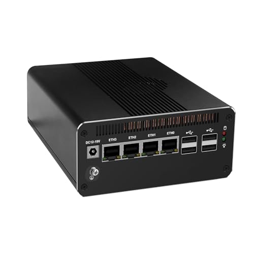 PeeliCeeli Firewall Appliance AI Mini PC, 14. Gen Core Ultra 5 125H, 4 x i226 2.5G LAN, Unterstützung für Win/OPNsense Micro Computer Router, DDR5 32GB RAM 1TB NVMe SSD von PeeliCeeli