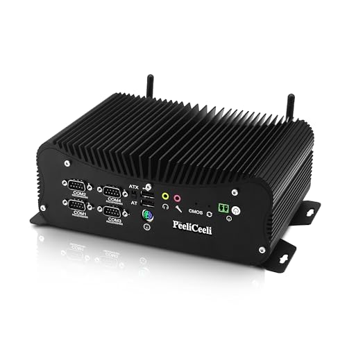 PeeliCeeli Industrie-Mini-PC Fanless Core i5-1155G7, 2X 2.5GbE RJ45 LAN Mini-Computer, 6X COM (RS232/RS485/RS422), Linux Win11 Embedded Mini-PC, HD+VGA, DDR4 8GB RAM 128GB NVMe SSD von PeeliCeeli