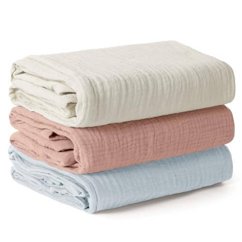 Peepeemax Baby Pucktuch für Neugeborene, Große Musselin Tuch 100x100cm, Weich Atmungsaktiv Baumwolle Musselin Decke Baby Swaddle Decke für Junge und Mädchen, 3 Stück, Rosa Peepeemax Baby Pucktuch für Neugeborene, Große Musselin Tuch 100x100cm, Weich Atmungsaktiv Baumwolle Musselin Decke Baby Swaddle Decke für Junge und Mädchen, 3 Stück, Rosa von Peepeemax
