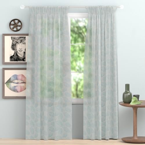 Peepul Tree Halbtransparente Fenstervorhänge, Baumwolle, 2 m, 2 Stück, handgefertigt in Indien, 2 m, Himmelblau von Peepul Tree