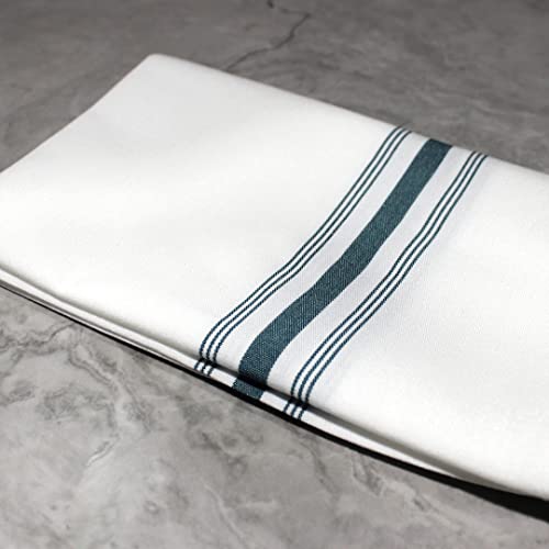 Pegasus Textiles 10 Stück grüne Bistro-Tischservietten | langlebige und saugfähige Servietten mit elegantem Bistro-Streifen-Design von Pegasus Textiles