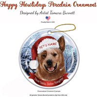 Australian Cattle Dog | Rot - Weihnachtsmannmütze Als Weihnachtsschmuck Australian Cattle Dog | Rot - Weihnachtsmannmütze Als Weihnachtsschmuck von PegasusPetsCo