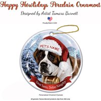 Bernhardiner - Weihnachtsmannmütze Als Weihnachtsschmuck Bernhardiner - Weihnachtsmannmütze Als Weihnachtsschmuck von PegasusPetsCo