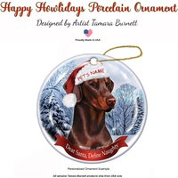Dobermann | Rot Unbeschnitten - Weihnachtsmannmütze Weihnachtsverzierung Dobermann | Rot Unbeschnitten - Weihnachtsmannmütze Weihnachtsverzierung von PegasusPetsCo