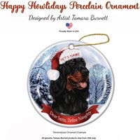 Gordon Setter - Weihnachtsmannmütze Als Weihnachtsschmuck Gordon Setter - Weihnachtsmannmütze Als Weihnachtsschmuck von PegasusPetsCo