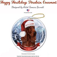 Irish Setter - Weihnachtsmannmütze Als Weihnachtsschmuck Irish Setter - Weihnachtsmannmütze Als Weihnachtsschmuck von PegasusPetsCo