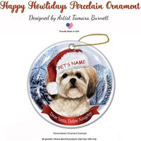 Lhasa Apso Brown - Weihnachtsmannmütze Weihnachtsverzierung Lhasa Apso Brown - Weihnachtsmannmütze Weihnachtsverzierung von PegasusPetsCo