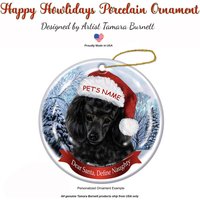 Pudel | Schwarz - Weihnachtsmütze Weihnachtsschmuck Pudel | Schwarz - Weihnachtsmütze Weihnachtsschmuck von PegasusPetsCo