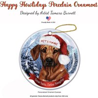 Rhodesian Ridgeback - Weihnachtsmannmütze Als Weihnachtsschmuck Rhodesian Ridgeback - Weihnachtsmannmütze Als Weihnachtsschmuck von PegasusPetsCo
